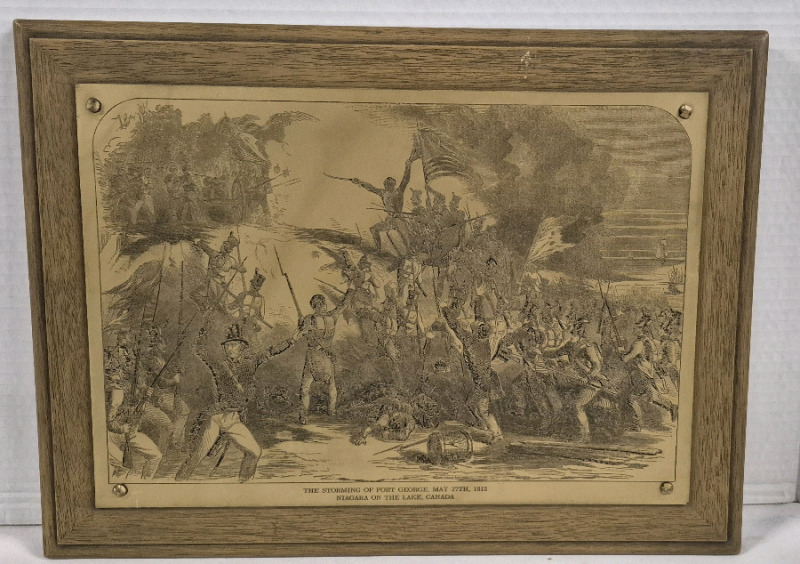 Vintage Plaque "The Storming Of Fort George - May 27th 1813 " NOTL - 15.25 by 11.25"