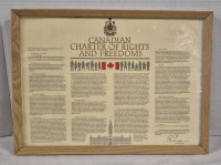 1981 Vintage Framed Print "Canadian Charter of Rights and Freedoms - 14.75 by 11"