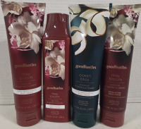 4 New | GoodBaths Products | Includes Body Cream, Body Scrub & Body Lotion | In Scents May Bloon & Ocean Bliss | Largest Measures 368g