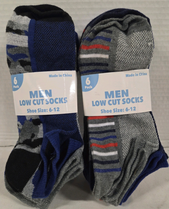 12 New Pairs | Size 6-12 Men's Low Cut Socks