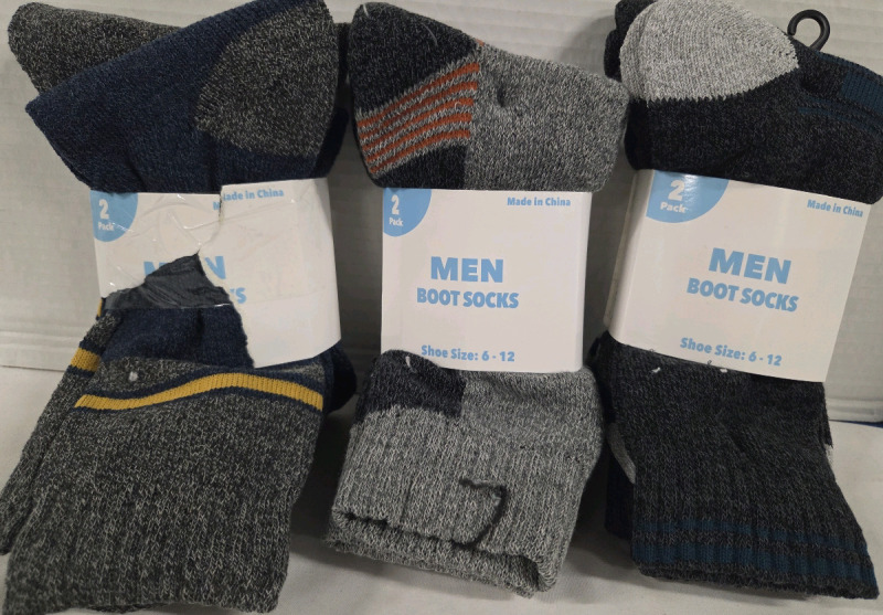 8 New Pairs | Size 6-12 Men's Boot Socks