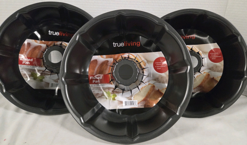 3 New | 10" Non-Stick Heavyweight Steel Fluted Pans