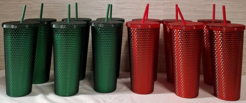 12 New Diamond Plattern Plastic Tumblers | 695ml Each