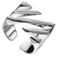 925 Silver Stamped Art Deco Style Wide Band Ring Adjustable Opening