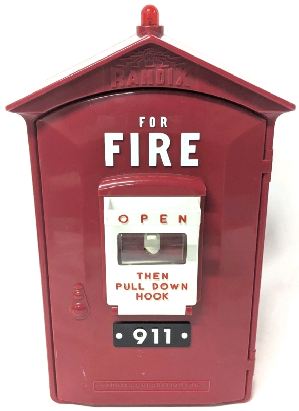 Astoundingly Cool Vintage RANDIX Firebox Emergency 13-Memory Landline Telephone: Model FB-911 - Approx 15.5" Tall Incl Light