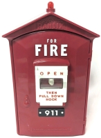 Astoundingly Cool Vintage RANDIX Firebox Emergency 13-Memory Landline Telephone: Model FB-911 - Approx 15.5" Tall Incl Light