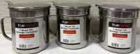 3 New Trueliving 1-Quart Oil Storage Container| 0.946 L each| Stainless Steel