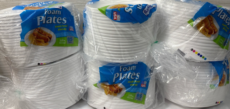 450+ New Trueliving Foam Plates| 22.5cm each| Soak proof Sturdy