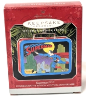 Vintage 1998 HALLMARK Ornaments: Superman Commemorative Edition Tin Lunchbox Ornament