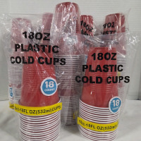 216 New | 18oz Plastic Cold Cups | 12 Packs of 18