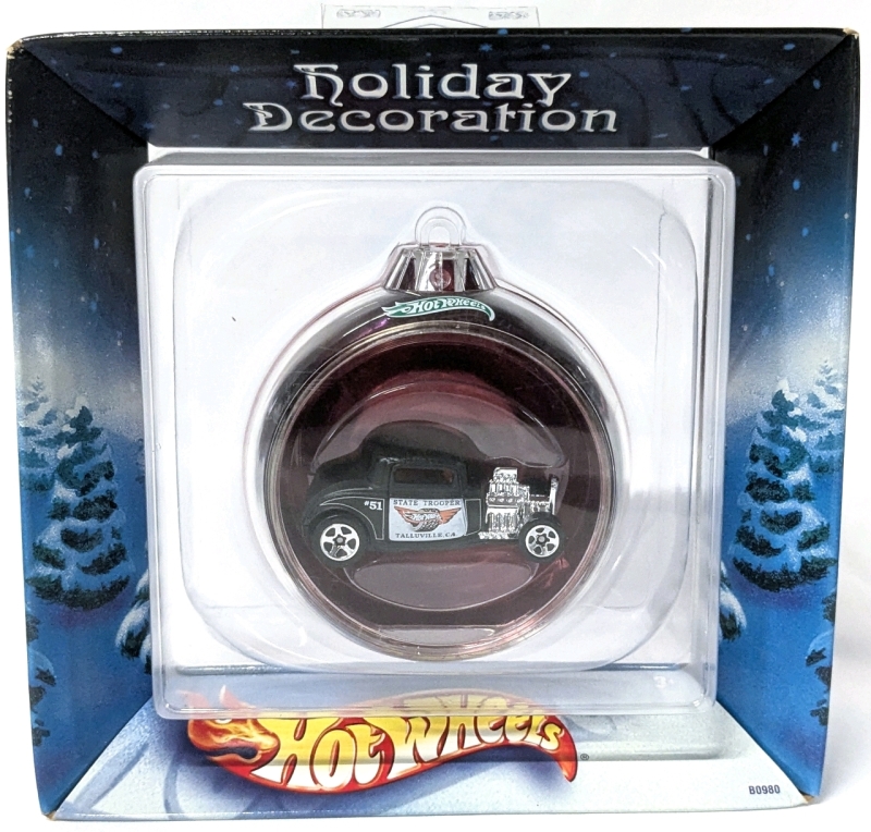 Vintage 2002 Sealed Mattel HOT WHEELS #51 State Trooper Talluville, Ca Holiday Decoration Christmas Ornament - Approx 3.5"