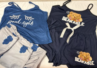 2 New Ladies Sleepwear with short and Full Pant and Tank Tops | Size S
