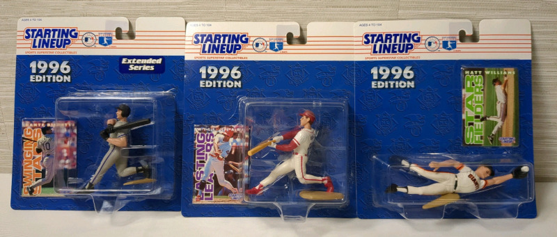 3 Vintage 1996 Starting Lineup MLB Figures In Sealed Pack