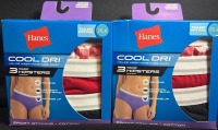 6 New Hanes Cotton Hipsters Women's | Sport Styling | Size 2XL/9 | Color and design may vary