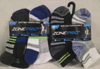 12 New Pairs | Size M Boys ZonePro Half Cushion Ankle Socks