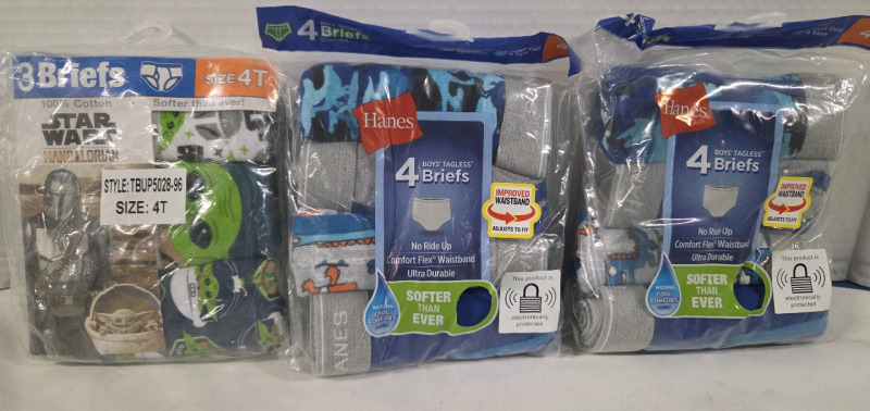 12 New | Size 4T Boys Briefs | Includes Star Wars Themed Briefs