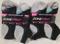 12 New Pairs | Size 4-10 Ladies Half Cushion No Show Socks