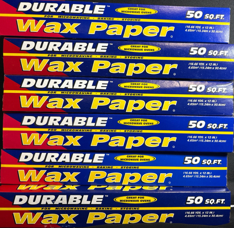 6 New Durable Wax Paper| 50sqft each| 15.24m*30.4cm|