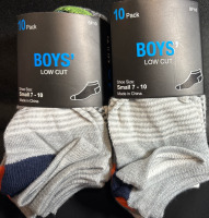 20 New Pairs of Boys Low Cut Socks| Size : Small 7-10