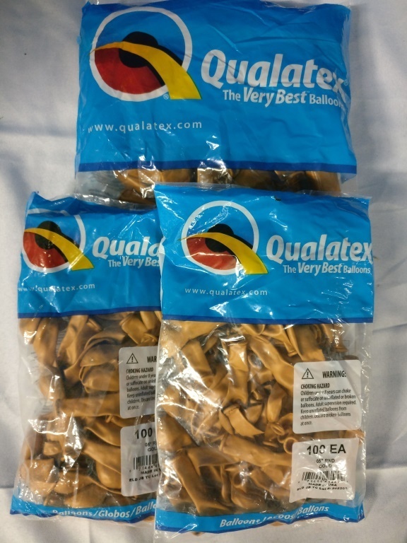 300 New Qualatex Gold Balloons