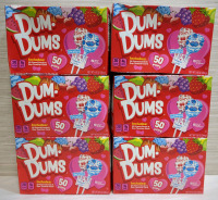 6 New Boxes Dum-Dums Lollipops - 50 Lollipops per Box BB SEPT 17 2027