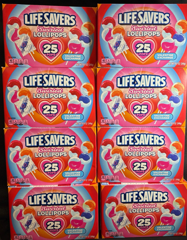 8 New LifeSavers Swirled lollipops | 25 Pops in each Box | 249g Each Box | Best By 10/09/27