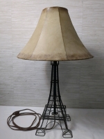 Eiffle Tower Lamp Tested Working, Stands 24 inches tall (to top of shade), Shade diameter 15 inches