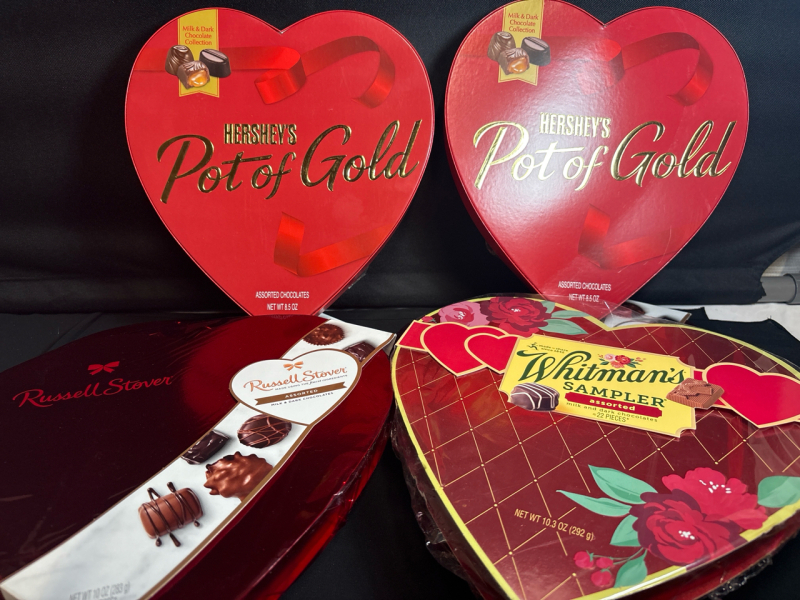 6 New Assorted Chocolates Box Lot includes Russel Stover (283g), Whitman's (292g), Hershey's Pot of Gold (8.5oz) | Best Before 05/05/2026