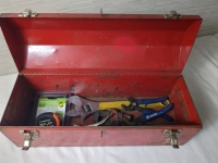 As Is Metal Toolbox With Various Tools