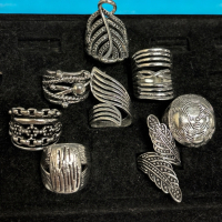 8 Rings Various Designs Sizes listed in Description 6.5 - 10