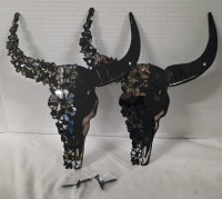 2 New | Skull & Flower Themed Mirrors | Measures 9" x 10" Ea.