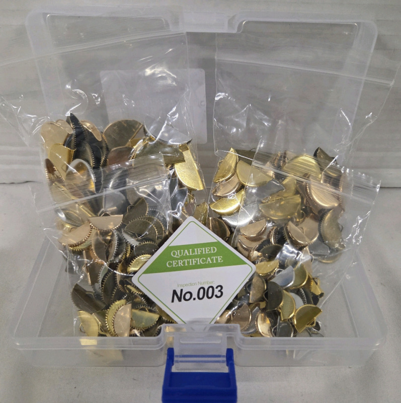 240pcs New | 4 Different Sized Pinch Crimp End Clasps for Jewelry Making