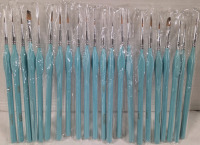 22 New | Fine Line Paint Brushes w Flat & Round Tips