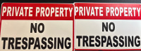 2 New Private Property No Tresspassing Metal Signs| 8*12" Each