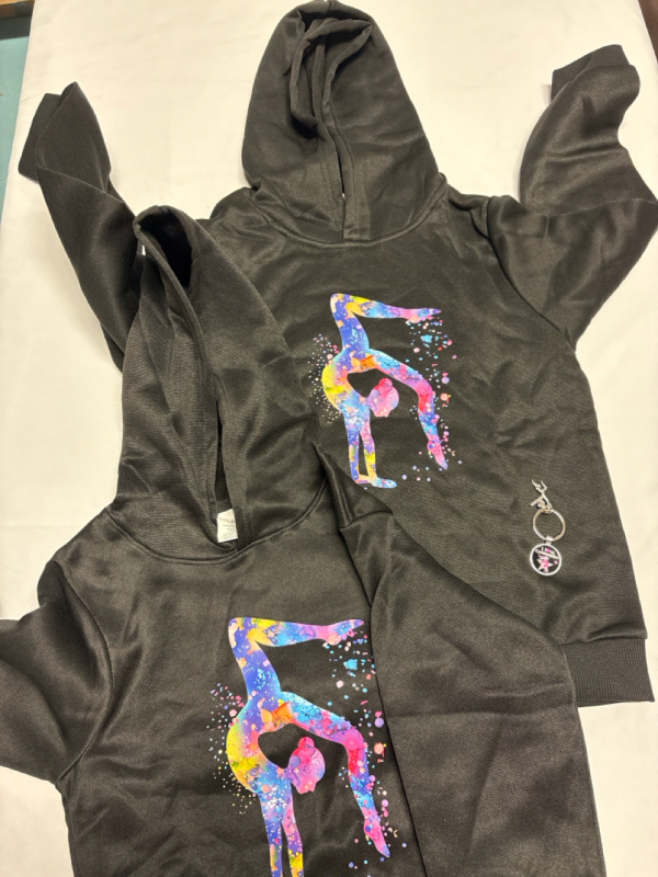 2 New Kids Gymnastics Hoodie with One Key Chain| Size 6Y and 8Y