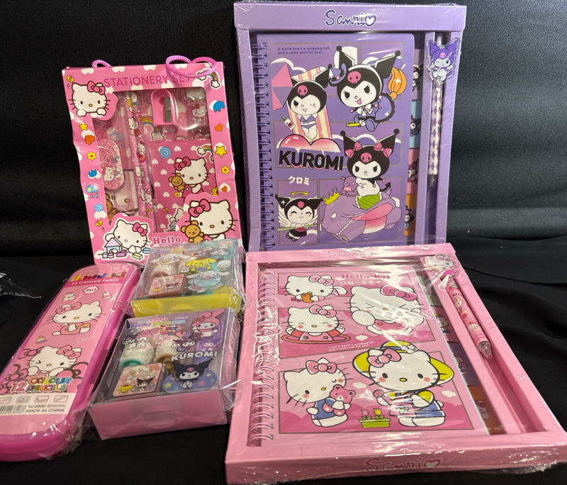 6 New Kids Cute Stationary Lot includes Notebooks, Pencils, Color pencil Set And Wheel Seal