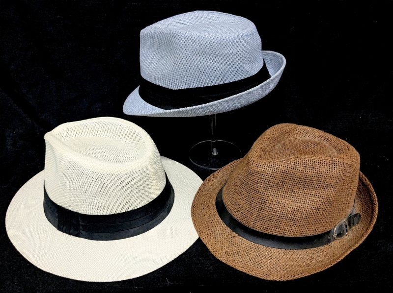 3 Vintage to Modern Size SM, MED Unisex Straw Panama Hats