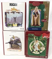 4 Carlton Cards Heirloom Ornaments: Seattle Slee Triple Crown, 2007 Rocky Drive-In Ornament, 2006 Vintage Marilyn Monroe & Vintage 2002 Babe Ruth Home Run #60 With Working Audio