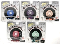 5 Vintage 2000 JOHNNY LIGHTNING Rock 'n' Rollers Cars With Real, Playable CDs! Little Deuce Coup - Beach Boys, Hey Little Cobra - Rip Chords, G.T.O. - Ranny and the Daytonas, Surf City - Jan and Dream, Fun Fun Fun - Beach Boys