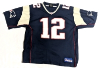 EXIT SPORTS New England Patriots #12 Tom Brady Football Jersey With Embroidered Logo & Stitched Brand Patch - Size XL Men's