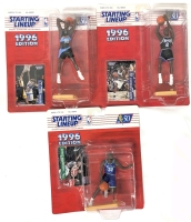 3 Vintage 1996 Kenner STARTING LINEUP NBA Basketball Figures With Cards : Tyrone Hill, Mitch Richmond, Jamal Mashburn