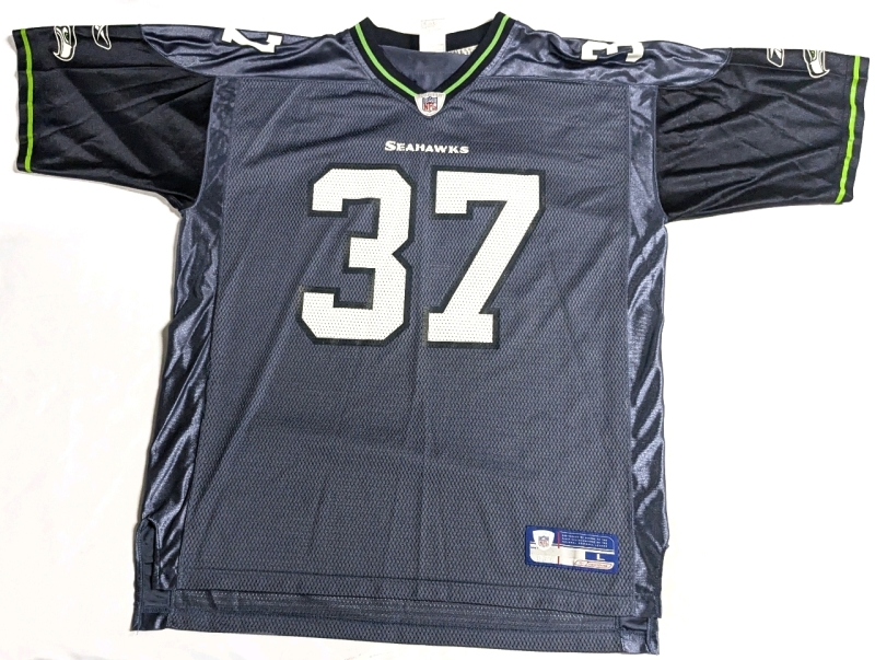 REEBOK Equipment NFL Football Seattle Seahawks #32 Shaun Alexander 100% Nylon Jersey With Stitched Brand & NFL Patches - Size Large Men's
