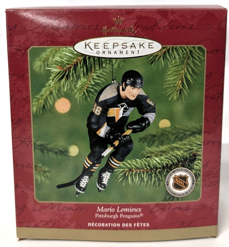 Vintage 2001 HALLMARK : Mario Lemieux - Pittsburgh Penguins NHL Hockey Christmas Ornament