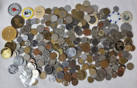 World Coin & Token Lot . Includes 1957 B Swiss Silver 1 Franc
