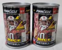 1997 Pinnacle NFL Football Trading Card Sealed Cans , Two (2) Cans , 10 Trading Cards Per Can
