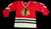 Vintage NHL Chicago Blackhawks #4 Jersey Made in Canada With Stitched Patches & Logo - No Size Listed