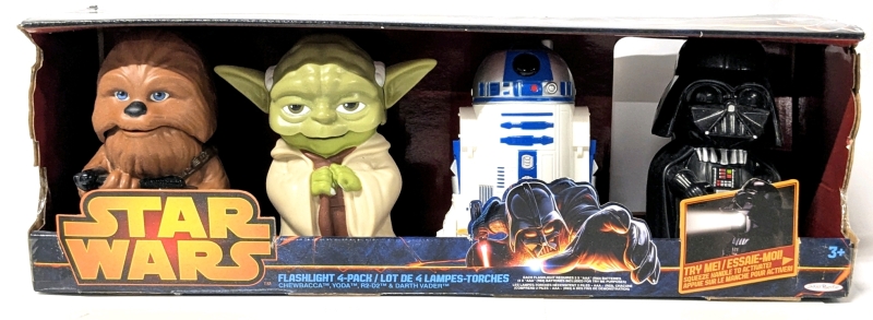 New 2013 STAR WARS Flashlight 4-Pack | Approx 5" Tall Each