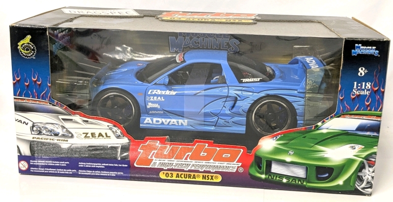 2001 MUSCLE MACHINES Turbo & High-Tech Performance 1:18 Scale Model '03 Acura NSX Car
