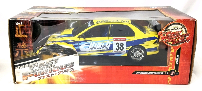 2006 Joyride Studios THE FAST AND THE FURIOUS Series 01 2002 Mitsubishi Lancer Evolution VII #2 1:18 Scale Model Car