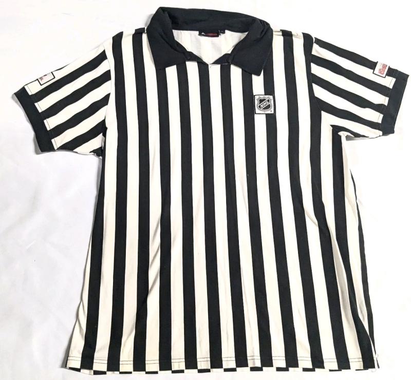 ASCEND Molson Canadian, Coors Light NHL Hockey Referee Shirt With Stitched Patches - Size XL Men's